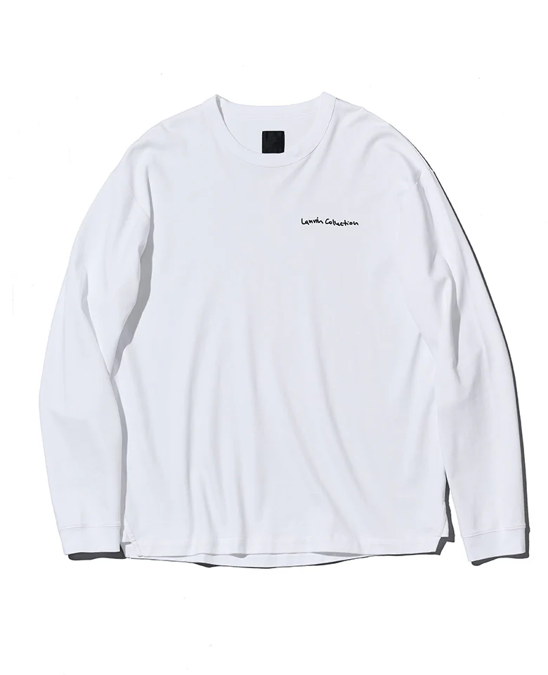コットンシルケットスムース 長袖Tシャツ フォン - Image 2