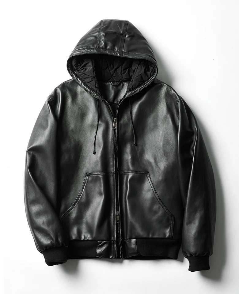 フーデッドレザーブルゾン - Image 6
