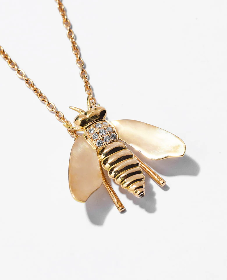 BEE Necklace YG 18k with Diamonds - Image 2