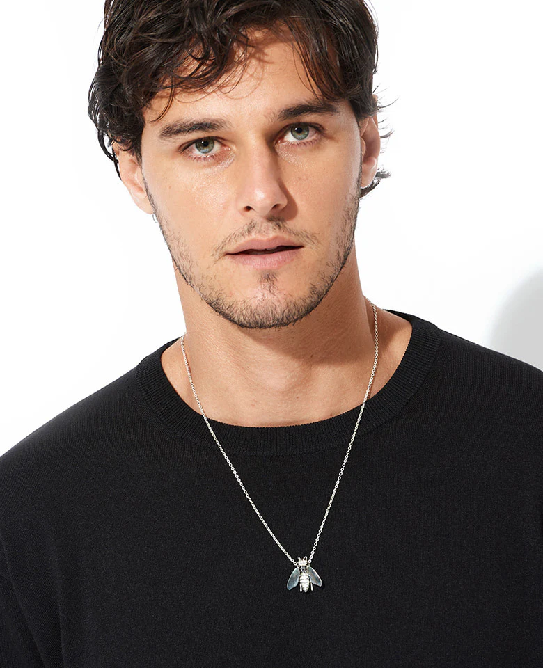 BEE Necklace SLV BLACK DIAMOND - Image 2