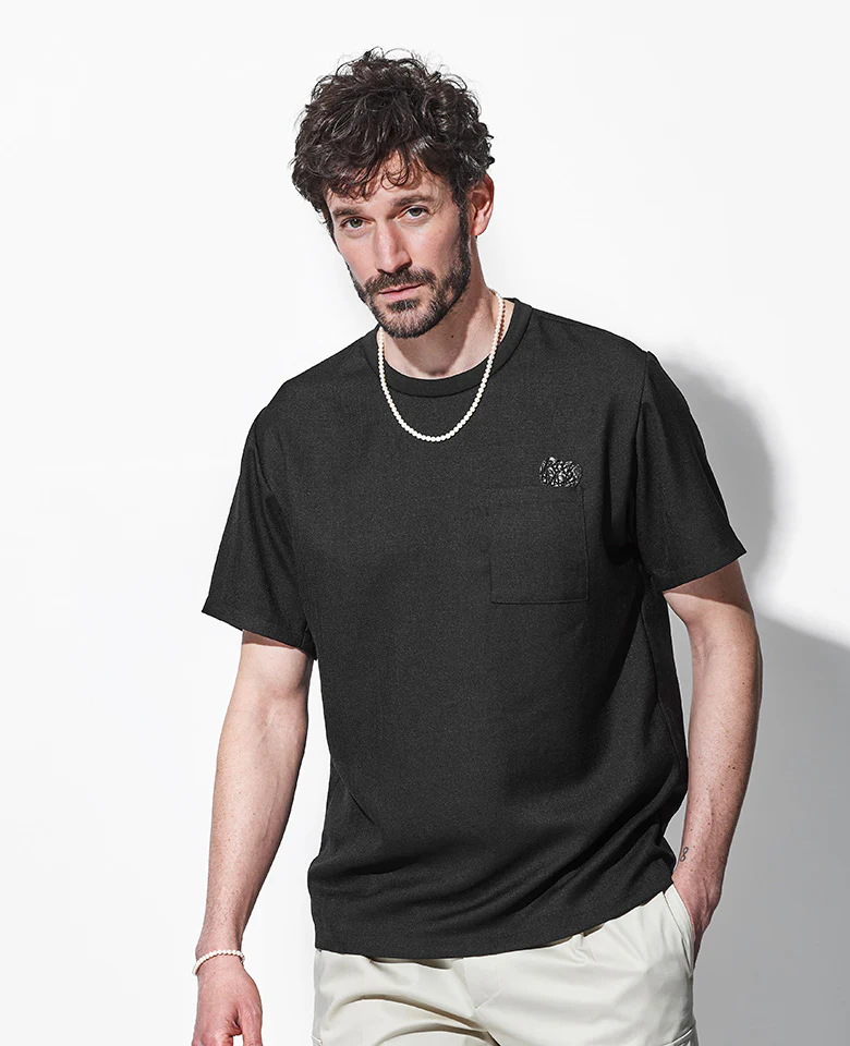 クロコハート付クルーネックTシャツ