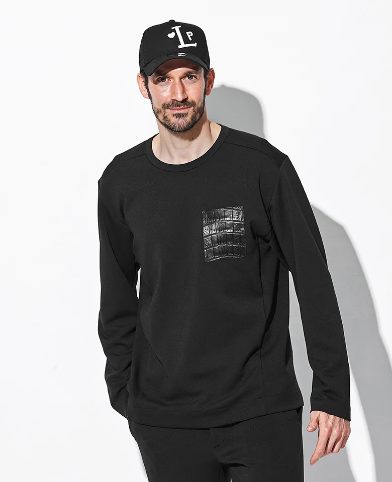クロコポケット付クルーネックロングTシャツ - Image 3